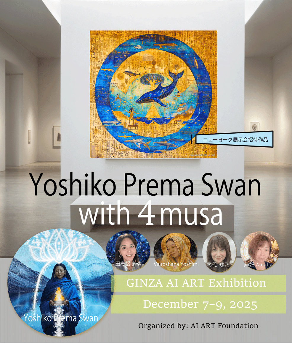 AIアート 銀座展覧会/Yoshiko Prema Swan with 4musa - PHOTOPRI【写真展・美術展品質のプリントサービス】